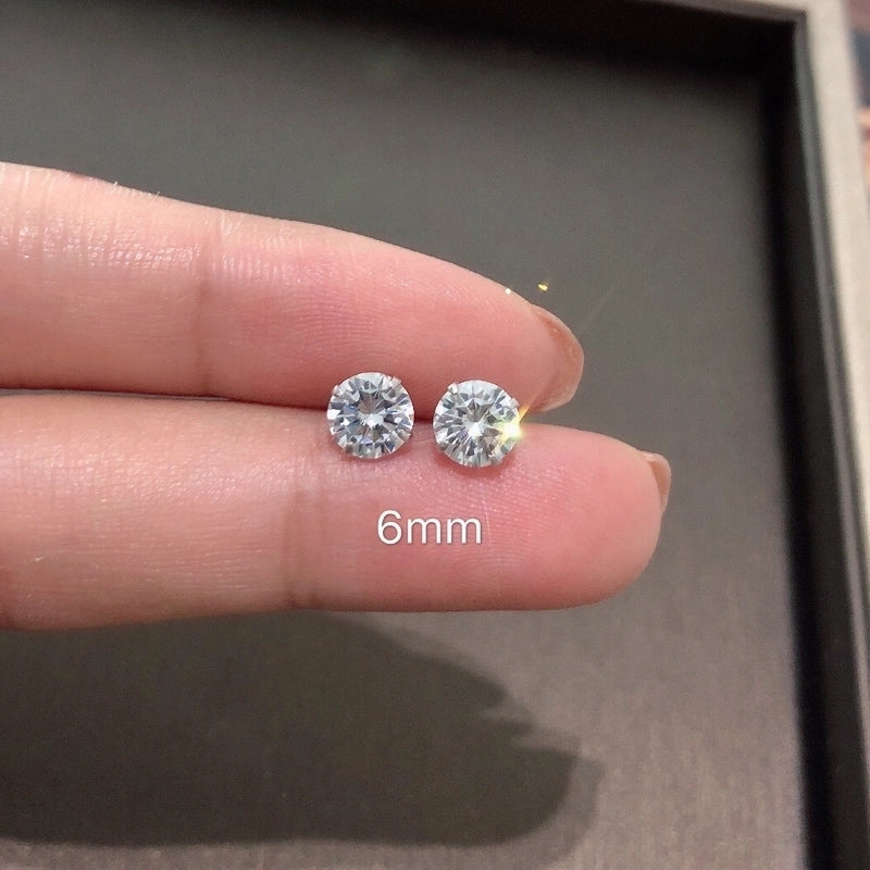 Klassische Diamant Ohrringe 925 SILVER